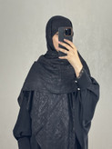 روسری وال اسلپ پتینه دور نگین مشکی  و منگوله دار