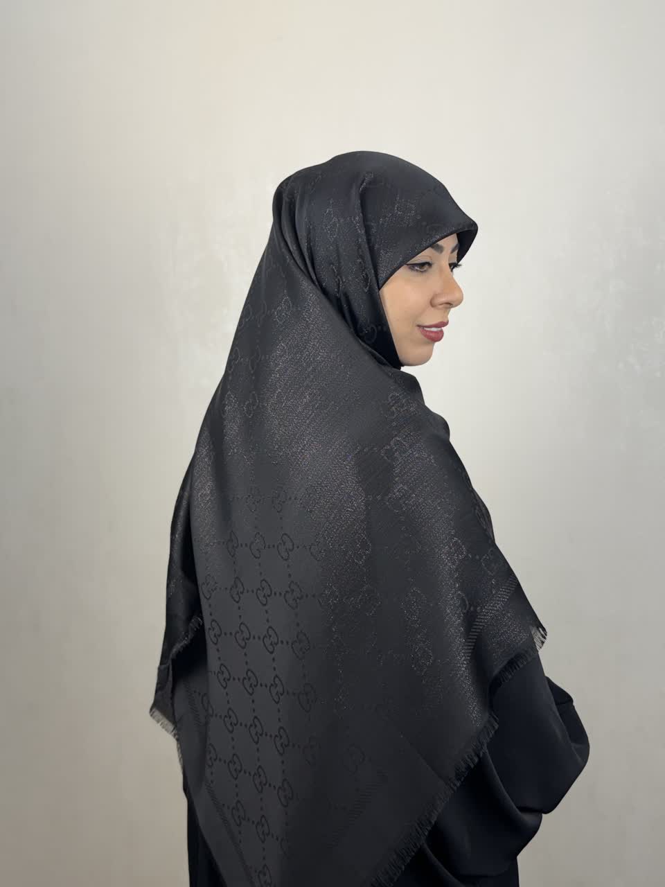 روسری لمه گوچی وارداتی دوریش و شاینی  رنگ مشکی