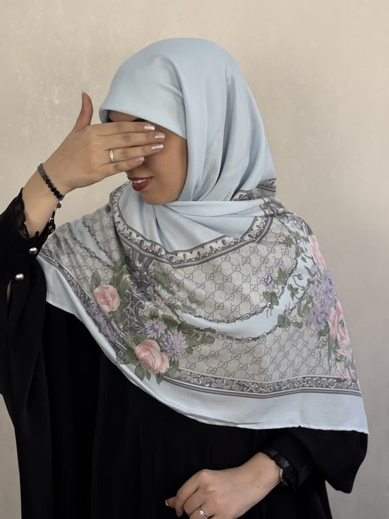 روسری کشمیر گوچی وارداتی رنگ آبی پاستیلی