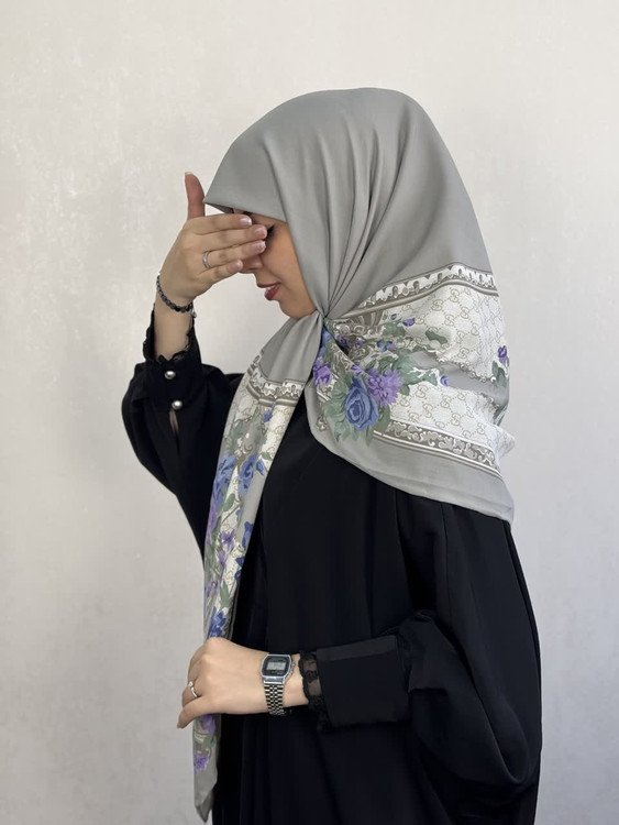 روسری کشمیر گوچی وارداتی رنگ طوسی