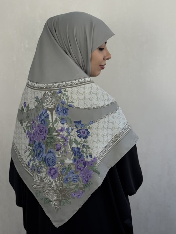 روسری کشمیر گوچی وارداتی رنگ طوسی