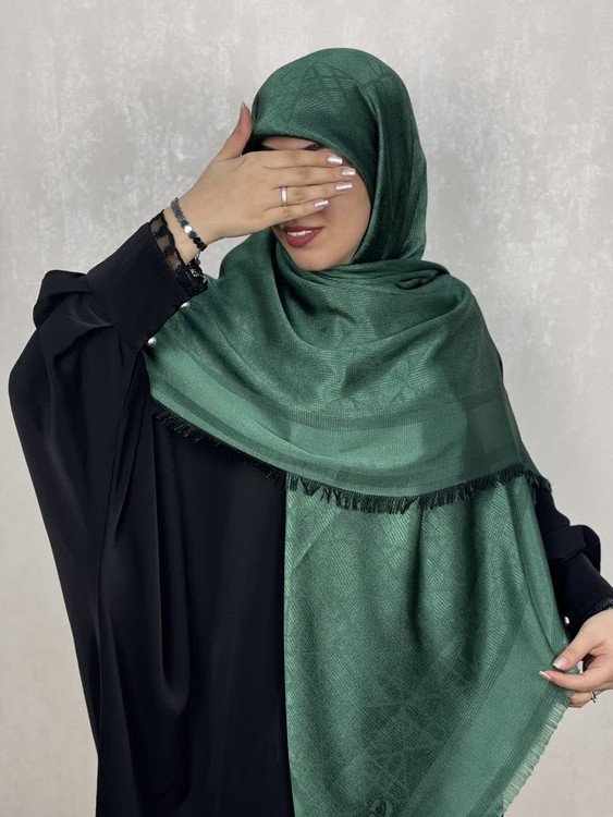 روسری ژاکارد لمه طرح دیورDior رنگ سبز