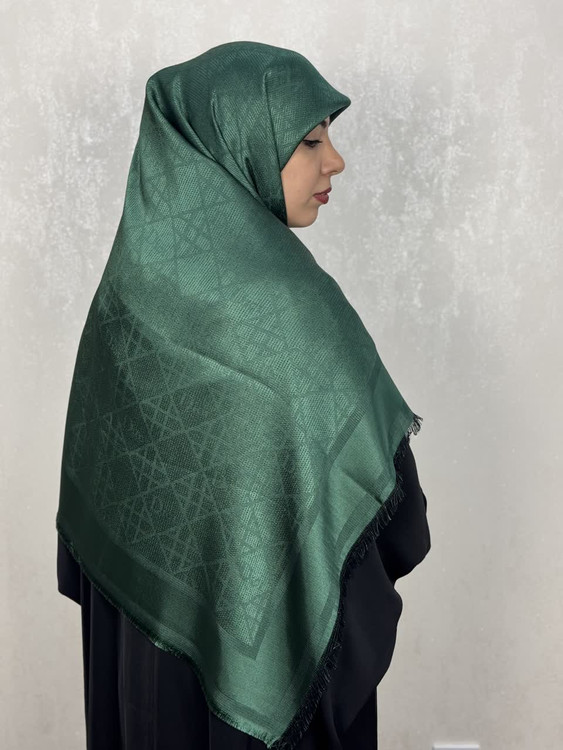 روسری ژاکارد لمه طرح دیورDior رنگ سبز