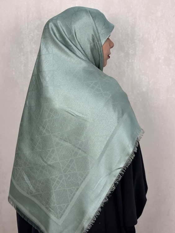 روسری ژاکارد لمه طرح دیورDior رنگ سبز پاستیلی