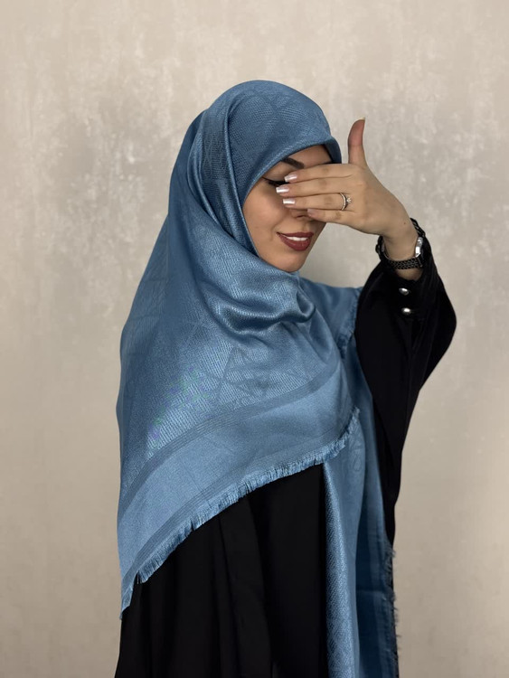 روسری ژاکارد لمه طرح دیورDior رنگ آبی