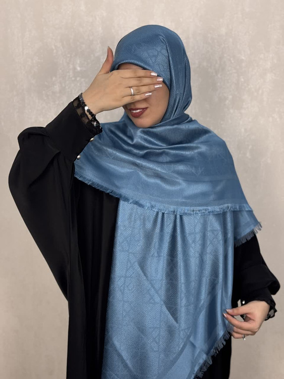 روسری ژاکارد لمه طرح دیورDior رنگ آبی