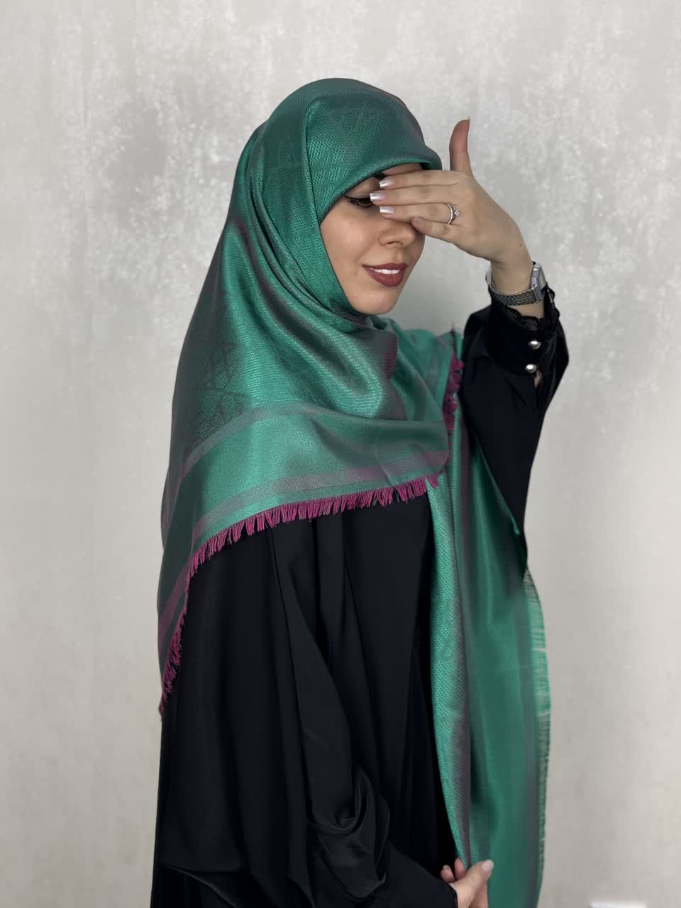 روسری ژاکارد لمه طرح دیورDior رنگ سبز بنفش