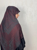 روسری ژاکارد لمه طرح سلطنتی رنگ زرشکی