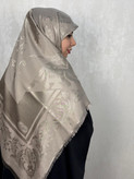 روسری ژاکارد لمه طرح سلطنتی رنگ موکا