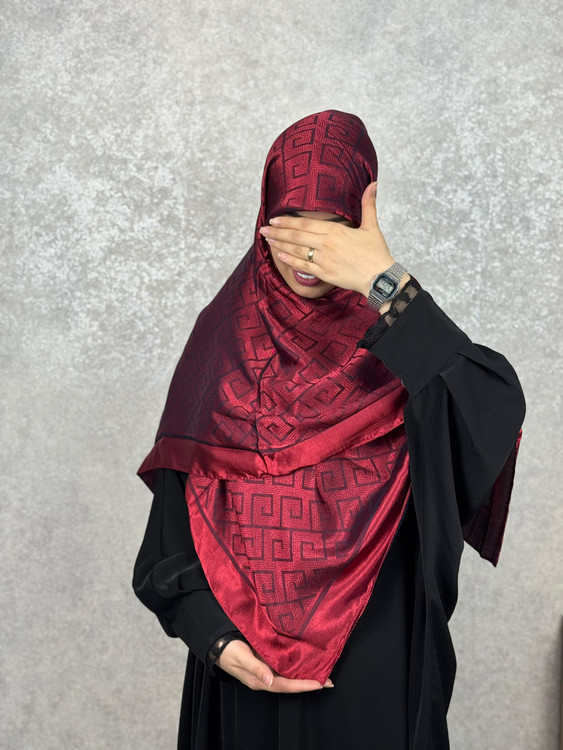 روسری ابریشم ترک دو رو رنگ قرمز
