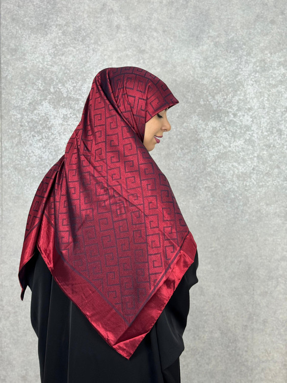 روسری ابریشم ترک دو رو رنگ قرمز