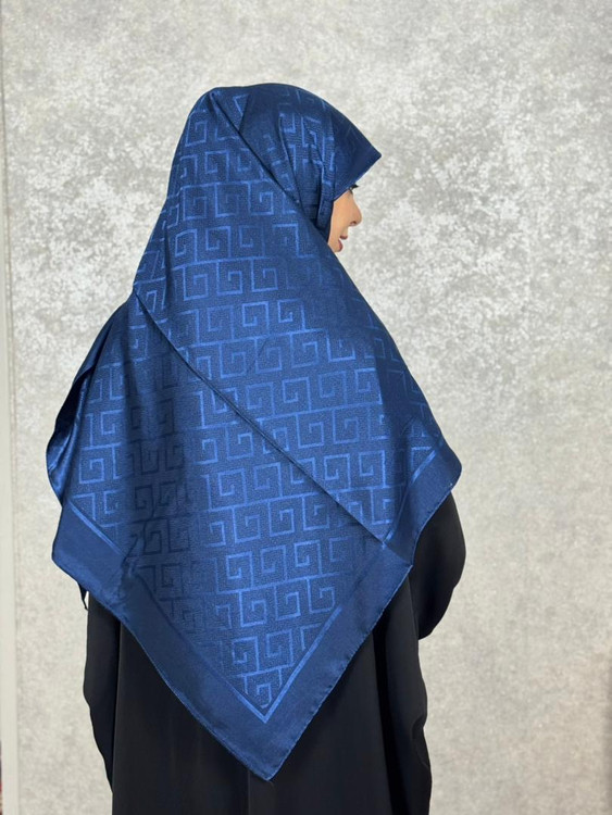 روسری ابریشم ترک دو رو رنگ سرمه ای