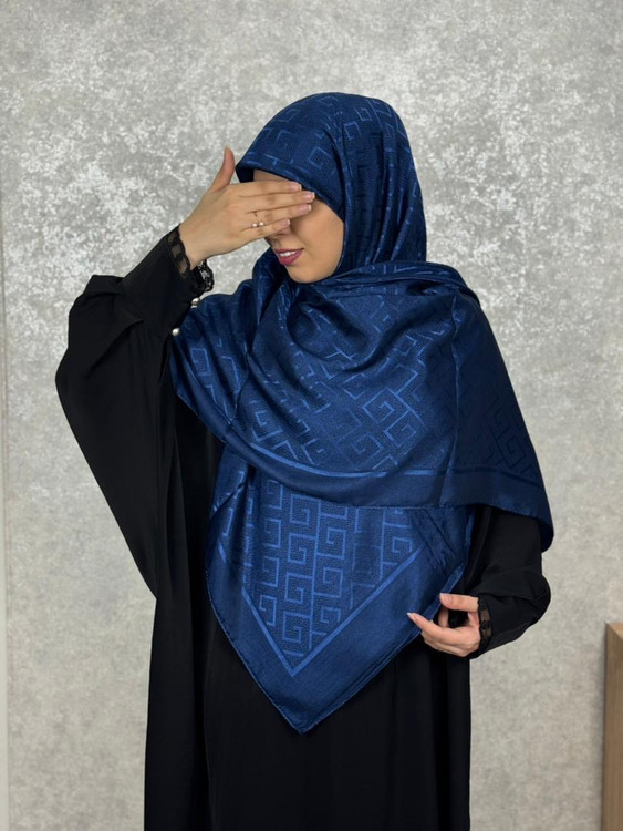 روسری ابریشم ترک دو رو رنگ سرمه ای