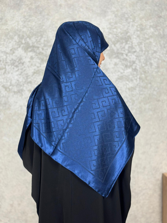 روسری ابریشم ترک دو رو رنگ سرمه ای