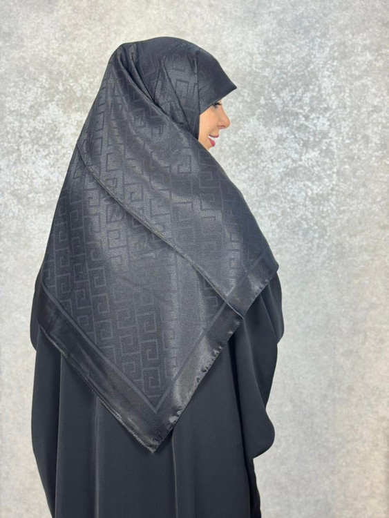 روسری ابریشم ترک دو رو رنگ مشکی