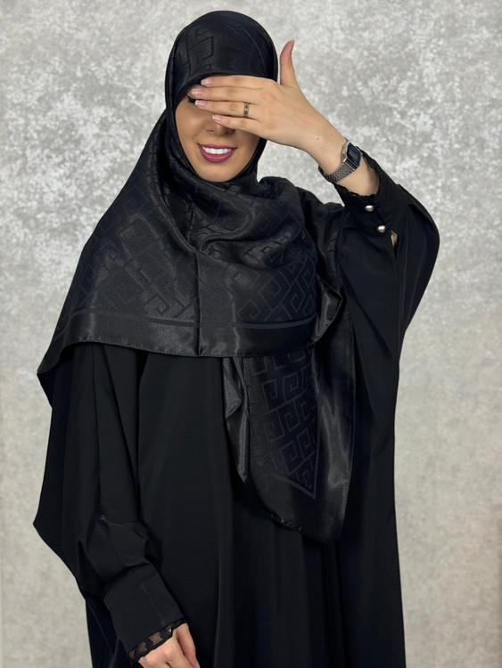 روسری ابریشم ترک دو رو رنگ مشکی