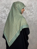 روسری ابریشم ترک دو رو رنگ سبزطلایی
