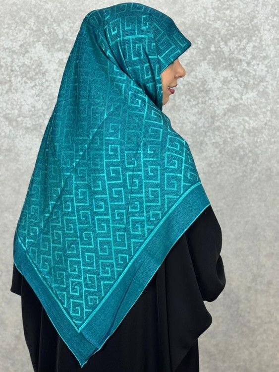 روسری ابریشم ترک دو رو رنگ فیروزه ای