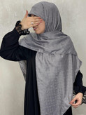 روسری کشمیر   LV نگین دار رنگ طوسی