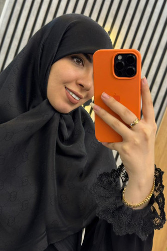 روسری ژاکارد نخ رنگ مشکی قواره 120 طرح 05