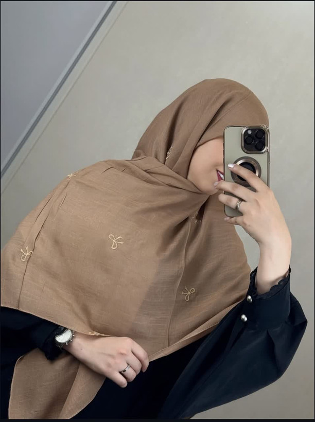 روسری وال اسلپ پاپیونی رنگ موکا